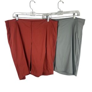 Columbia‎ Women's Outdoor Hiking Set 2 Shorts Plus Size 18 Red Gray Omni Shield